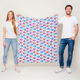 Manta Polar Cute pastel patriótico rojo blanco y azul magdalen