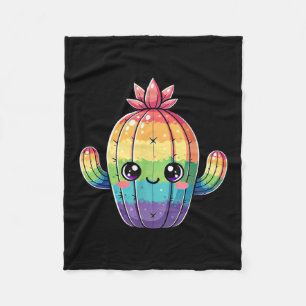 Manta Polar Cute Pastel Rainbow Kawaii Cactus