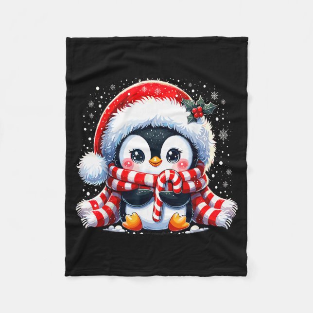 Manta Polar Cute Penguin Christmas Xmas  (Anverso)