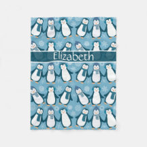 Cute Penguins de Invierno Diseño Añadir nombre