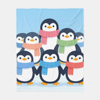 Manta Polar Cute Penguins Winter Scarves Group Hug