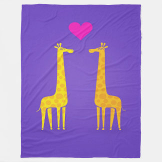 Manta Polar Cute Personalizado Giraffe Pareja Enamorada