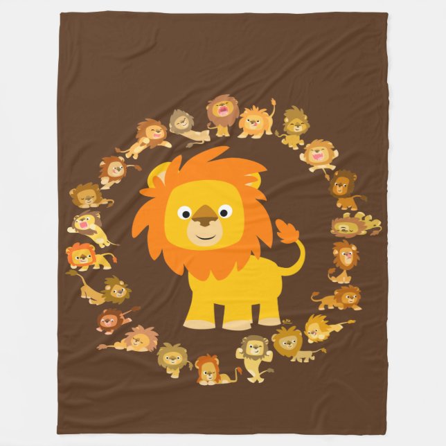 Manta Polar Cute Personalizado Lion Mandala Fleece Blanket (Anverso)