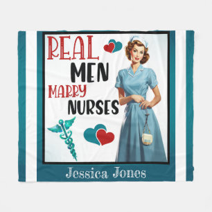 Manta Polar Cute Pinup_ Hombres de verdad se casan con enferme