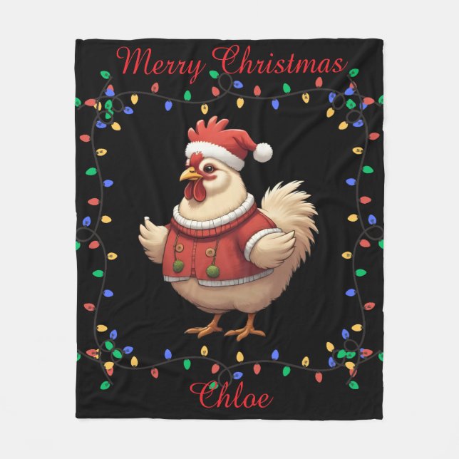 Manta Polar Cute Pollo Fleece Blanket (Anverso)
