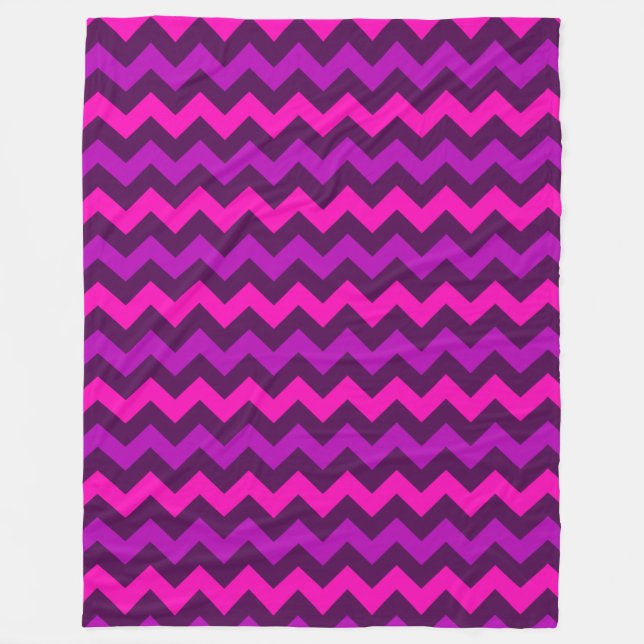 Manta Polar Cute Púrpura Chevrs Rosa Gran Fleece Blanket (Anverso)