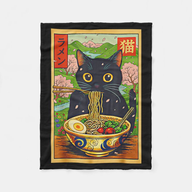 Manta Polar Cute Ramen Cat Nature Flowers Noodle Anime  (Anverso)