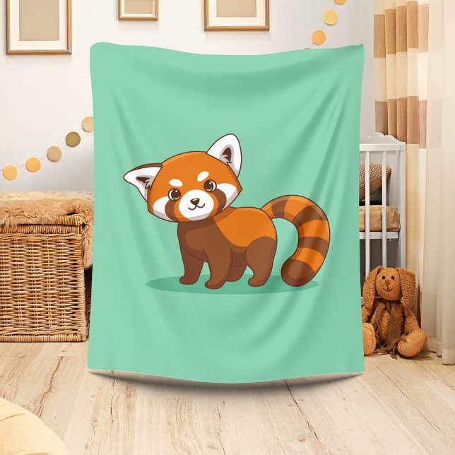 Manta Polar Cute Red Panda on Green (Subido por el creador)