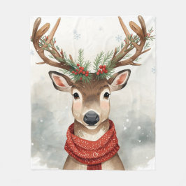 Manta Polar Cute Reindeer Christmas Blanket For Warm Winter