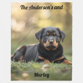 Manta Polar Cute Rottweiler Personalizado