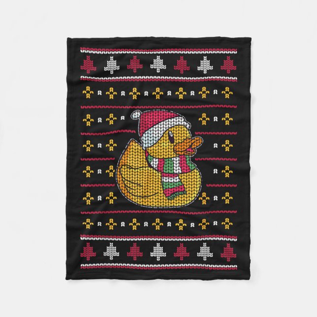 Manta Polar Cute Rubber Duckie Duck Christmas Santa Clause  (Anverso)