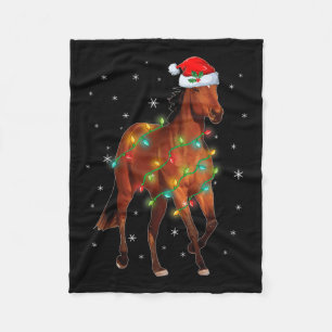 Manta Polar Cute Santa Claus Horse Xmas Tree Light Merry Chris