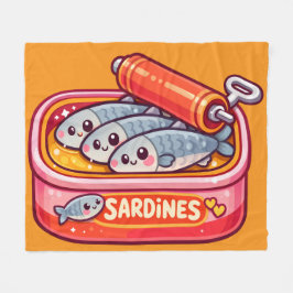Manta Polar Cute Sardines Fish Cartoon