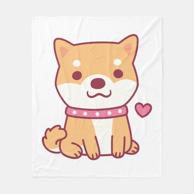 Manta Polar Cute Shiba Inu Dog (Anverso)