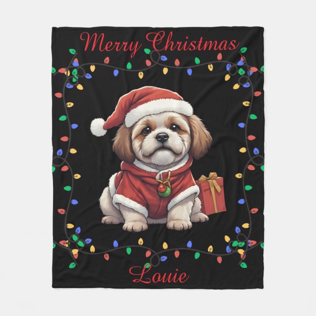 Manta Polar Cute Shih Tzu Fleece Blanket (Anverso)