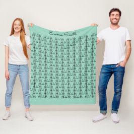 Manta Polar Cute Silueta Cocoteros Patrón de Árboles Blancos A