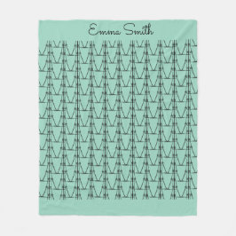 Manta Polar Cute Silueta Cocoteros Patrón de Árboles Blancos A