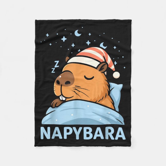 Manta Polar Cute Sleepy Capybara Funny Napybara Pajamas  (Anverso)