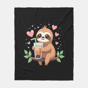Manta Polar Cute Sloth Boba Bubble Milk Tea Kawaii Mujeres Chi