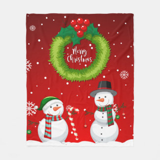 Manta Polar Cute Snowman Christmas Fleece Blanket