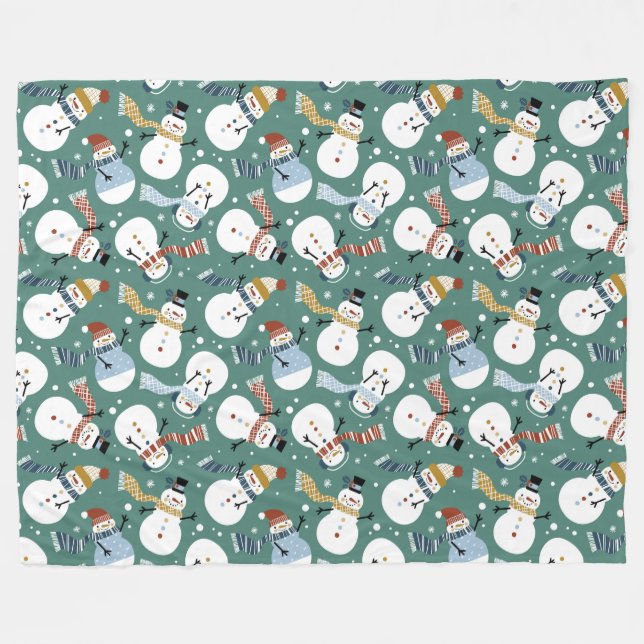 Manta Polar Cute Snowmen (Frente (Horizontal))