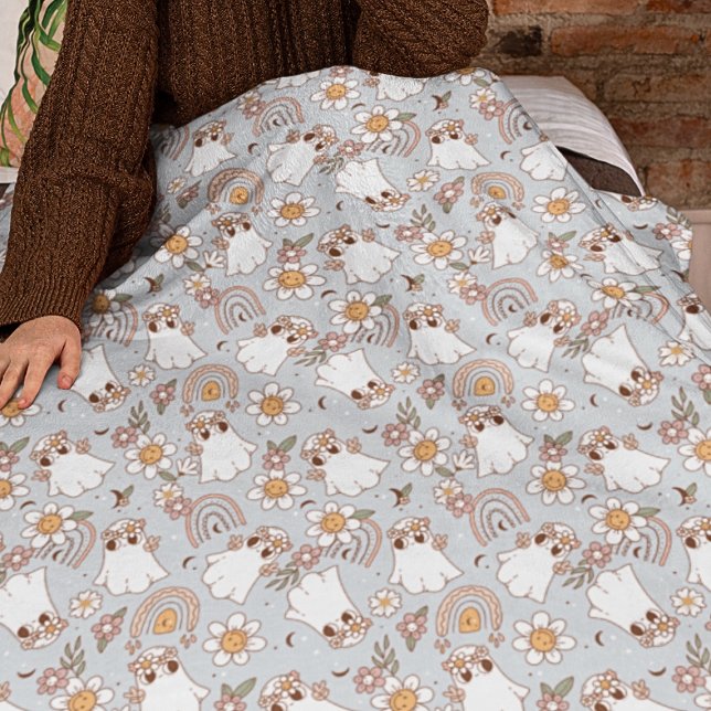 Manta Polar Cute Spooky Halloween Groovy estilo retro niños (Retro Halloween Spooky fleece blanket for kids and babies
)