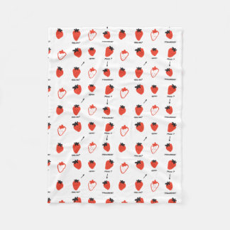 Manta Polar Cute Strawberry Pattern Fleece Blanket Cozy Kawaii