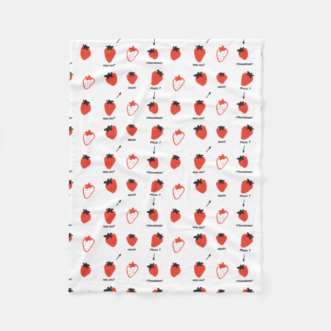 Manta Polar Cute Strawberry Pattern Fleece Blanket Cozy Kawaii (Anverso)