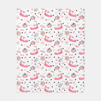 Manta Polar Cute Tropical Halloween – Ghosts & Flamingo