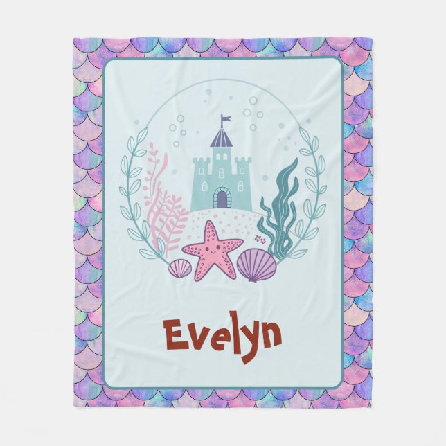 Manta Polar Cute Underwater Castle with Starfish and Seashells (Anverso)