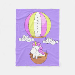 Manta Polar Cute unicornio nombre personalizado frazadas