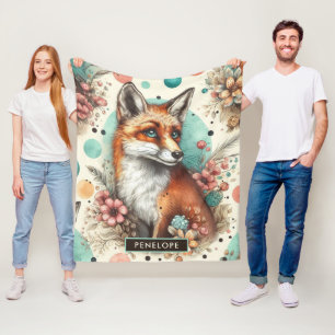 Manta Polar Cute Vintage Watercolo Fox Pinting
