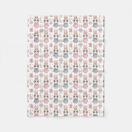 Manta Polar Cute Watercolor Bunny Seamless Pattern