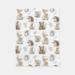 Manta Polar Cute Woodland Animal Watercolour