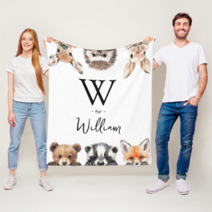 Manta Polar Cute Woodland Animals Baby Nursery Room