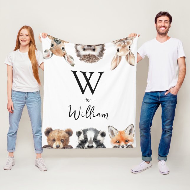 Manta Polar Cute Woodland Animals Baby Nursery Room (In situ)