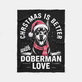 Manta Polar Cute Xmas Christmas Is Better With Doberman Nscher