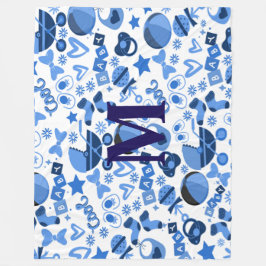 Manta Polar Cutecool azul Babyboy Nursery Pattern personalizad