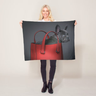 Manta Polar Cutest Baby Animals French Bulldog Red Hand Bag