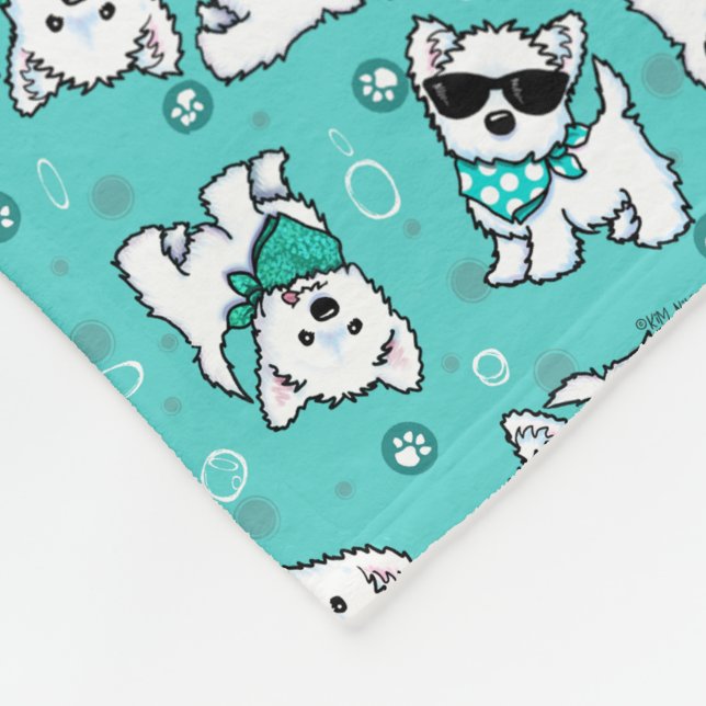 Manta Polar Cutieface Westies KiniArt (Esquina)