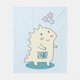 Manta Polar Cuto chino amarillo con estrellas felices