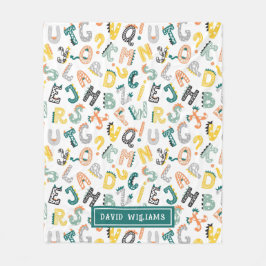 Manta Polar Cuto colorido Dinosaurio Alphabet Pattern Niños