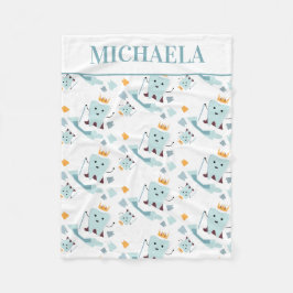 Manta Polar Cuto Dentista Dental Higienist Tooth Patrón Blanco