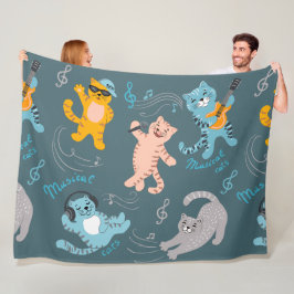 Manta Polar Cuto Gatos Musicales Patrón Niños Dormitorio