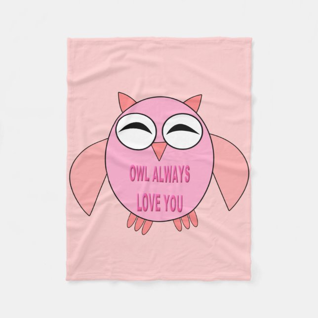 Manta Polar Cuto mensaje de amor Owl Fleece Blanket (Anverso)