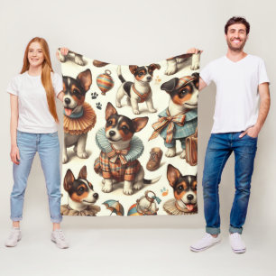 Manta Polar Cuto vintage Toy Fox Terrier Seamless