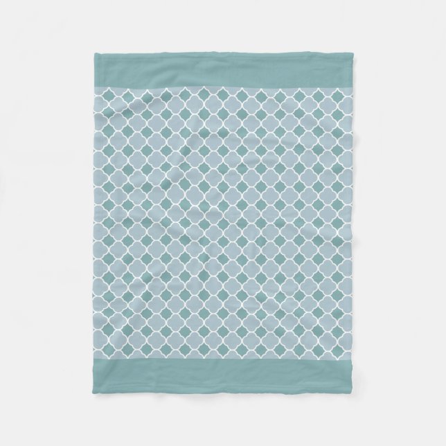 Manta Polar Cyan Quatrefoil Fleece Blanket (Anverso)