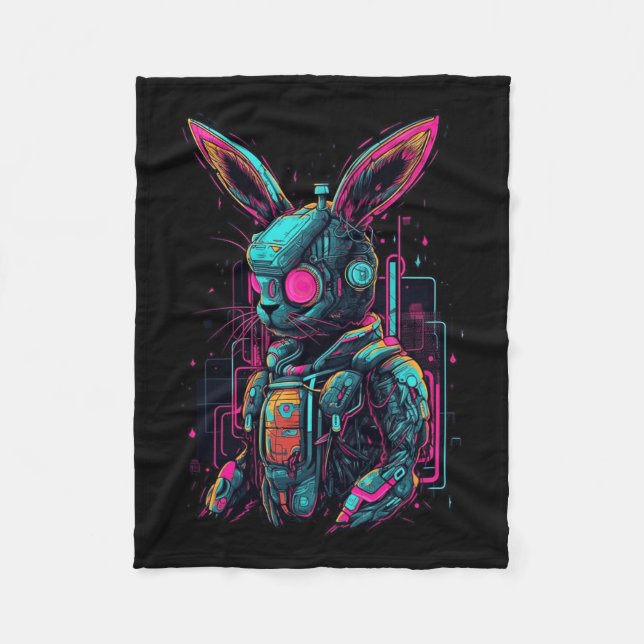 Manta Polar Cyberpunk Bunny Cyborg Rabbit Guay Gamer Easter (Anverso)