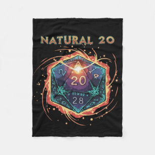 Manta Polar D20 de Fuego Natural 20   Crítico Épico de D&D