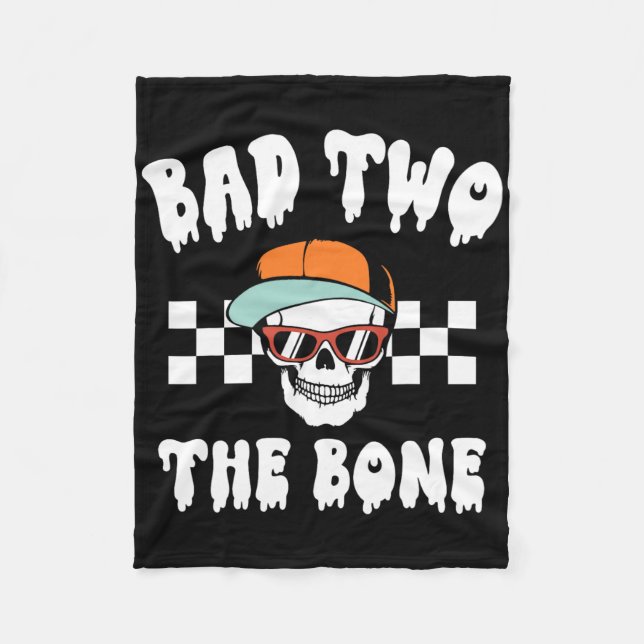 Manta Polar D Al Bono Skeleton Halloween Dos Cumpleaños Todd (Anverso)